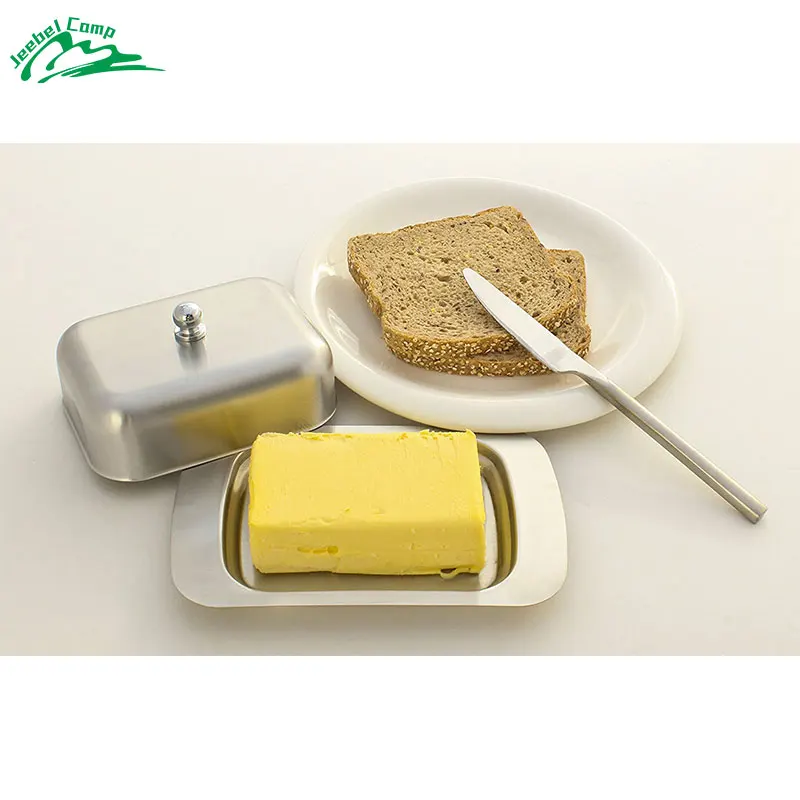 Stainless Steel Butter Dish Box Container Cheese Server Storage Keeper