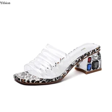 Olomm/популярные женские босоножки на высоком массивном каблуке с ремешком на пятке великолепные белые пляжные модельные туфли с открытым носком женская обувь; большие размеры США 4-10