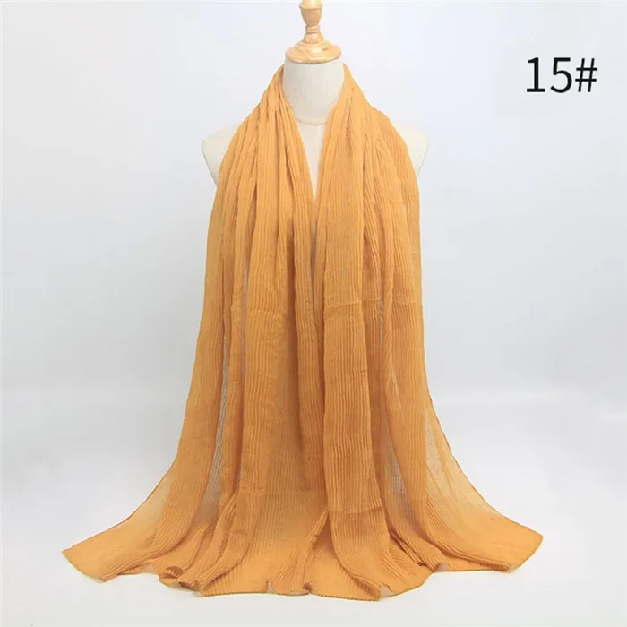 Новейшие пузырь обычный хлопчатобумажный шарф хиджабы горячей Дизайн зима теплая волна жатый мусульманских Обёрточная бумага хиджаб