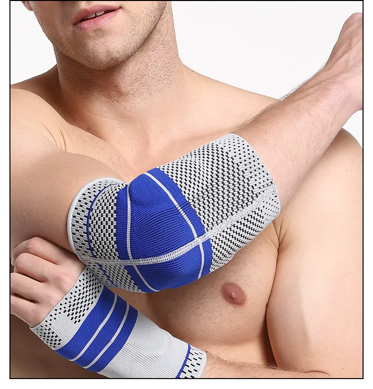 

New Silicone Pad Breathable Elbow Compression Sleeve Arm Warmers Cycling Elbow Brace Tendonitis Basketball Protector Support