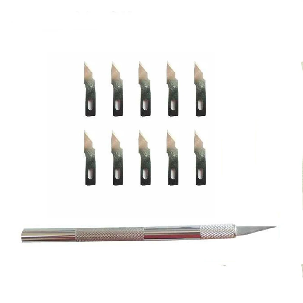 12pcs Metal Knife Precision Blades Sculpting Tool Crafts Wood Carving
