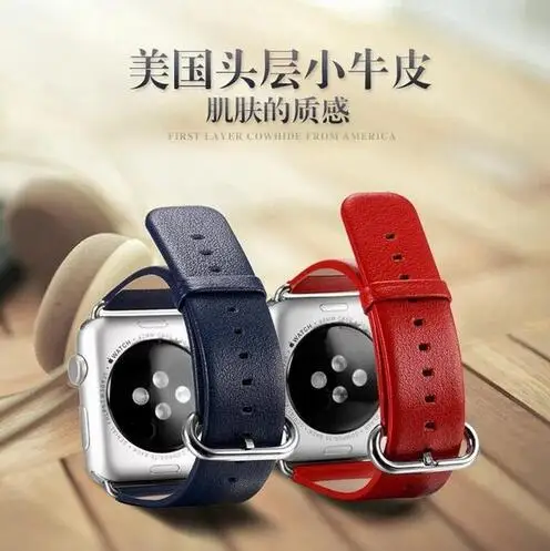 best price arrive Genuine Leather loop Band For iWatch Wrist Strap Apple Watch Series 1 2 3 4 38mm 42mm 40mm 44mm | Наручные часы