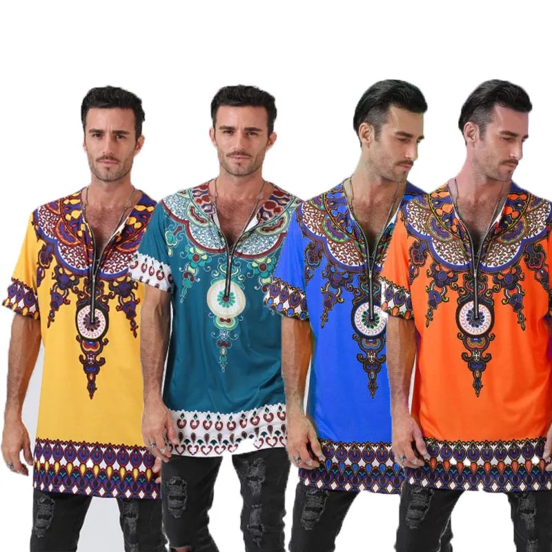 

2019 Fashion Mens African Clothes Tops Tee Shirt Homme Africa Dashiki Dress Clothing Brand Casual Short Sleeve T Shirt for Men
