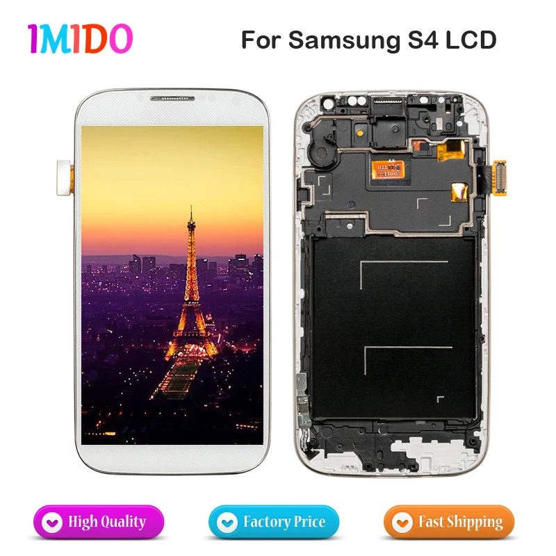 

5Pcs For Samsung Galaxy S4 i9500 i9505 i9515 i337 LCD Display Touch Screen Digitizer Screen+Frame Assembly Replacement Parts