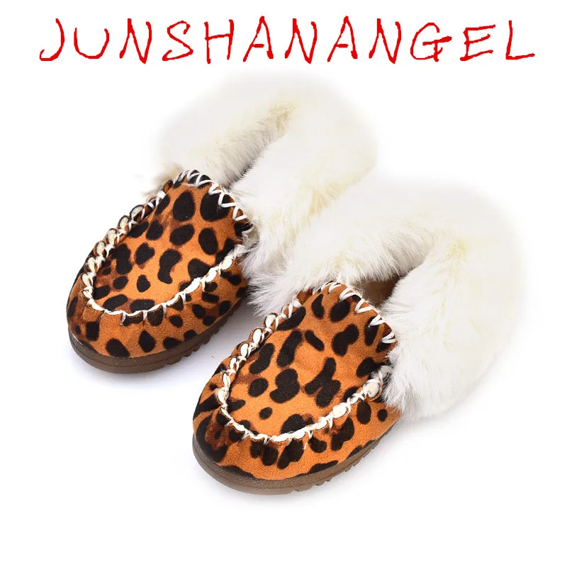 

Winter new children's cotton shoes plus velvet thickening boys and girls peas shoes scoop shoes fur shoes baby princess shoes