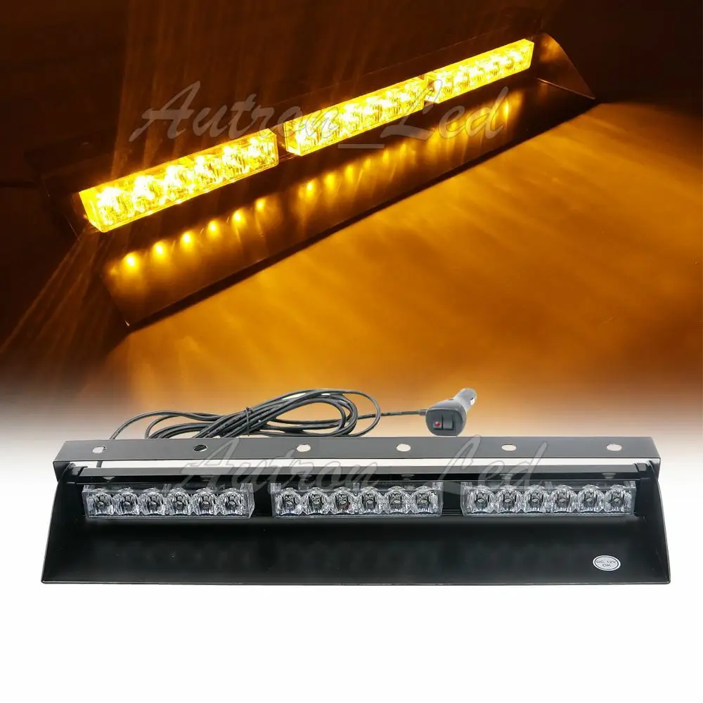 

19" 54W LED Traffic Adviser Warning Dash Emergency Beacon Strobe Light Bar Amber
