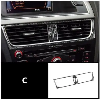 SRXTZM для Audi A4 A5 B8 ремонт автомобиля из углеродного волокна консоль управления CD рамка Крышка отделка интерьера кондиционер рама ручки LHD - Название цвета: C