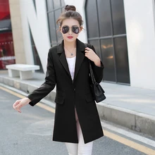 Женский пиджак и куртки средней длины, однобортные однотонные женские куртки и пальто, весеннее тонкое пальто с длинными рукавами GQ1568