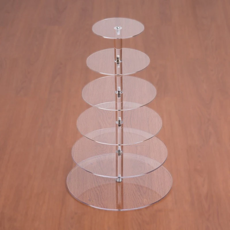 

6 Tier Crystal Acrylic Round Cupcake Stand or Round perspex cake Display Tools Suitable for Christmas/Wedding/Birthday Craft