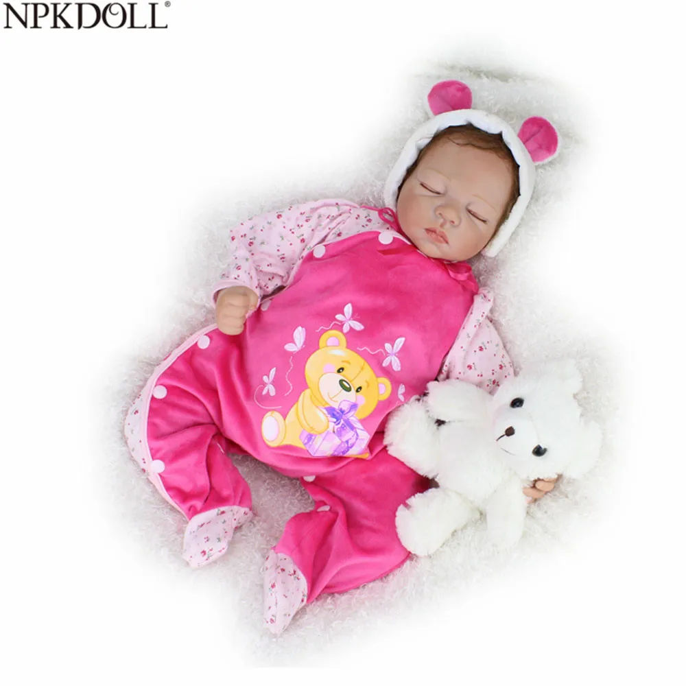 NPKDOLL Reborn Baby Doll 55 см тканевая виниловая кукла для тела Реалистичная Детская Brinquedos