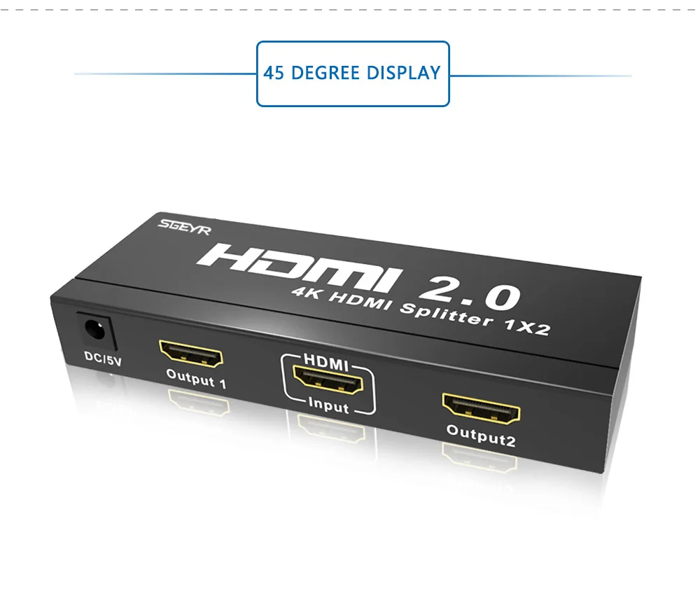 SGEYR 4K 2,0 HDMI сплиттер Full HD видео HDMI коммутатор 1X2 1X4 порта двойной дисплей сплиттер для PS3 PS4 HDTV DVD STB xbox