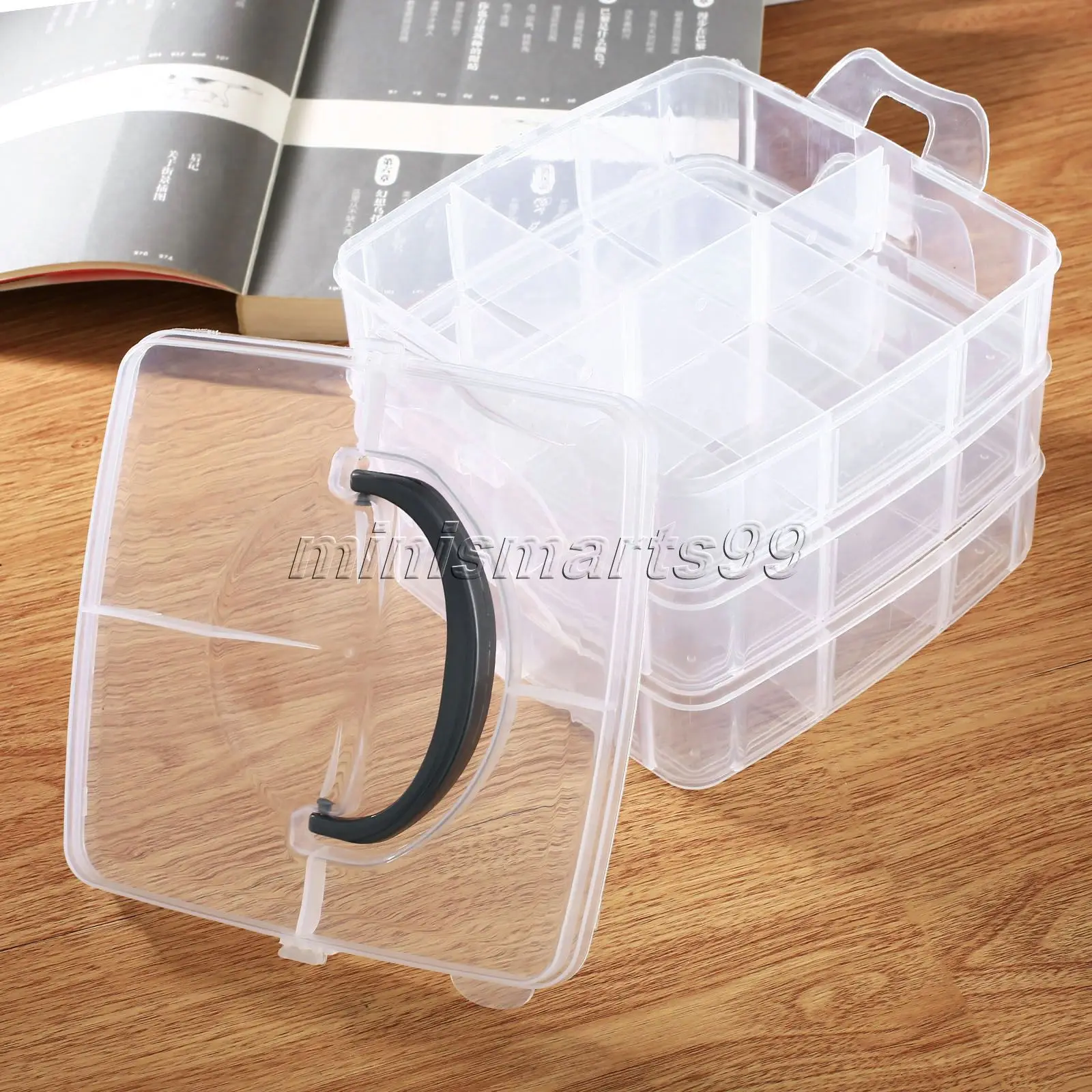 5 Grids Plastic Storage Box Jewellery Box Organiser Plastic Clear Jewelry Bead Organizer Box Storage Container Case