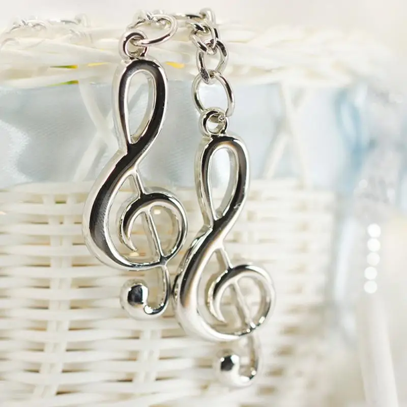 

New Design Silver Color Musical Note Key Chain Metal Music Symbol Keyrings Keychain For Men Women Key Accessories Jewelry