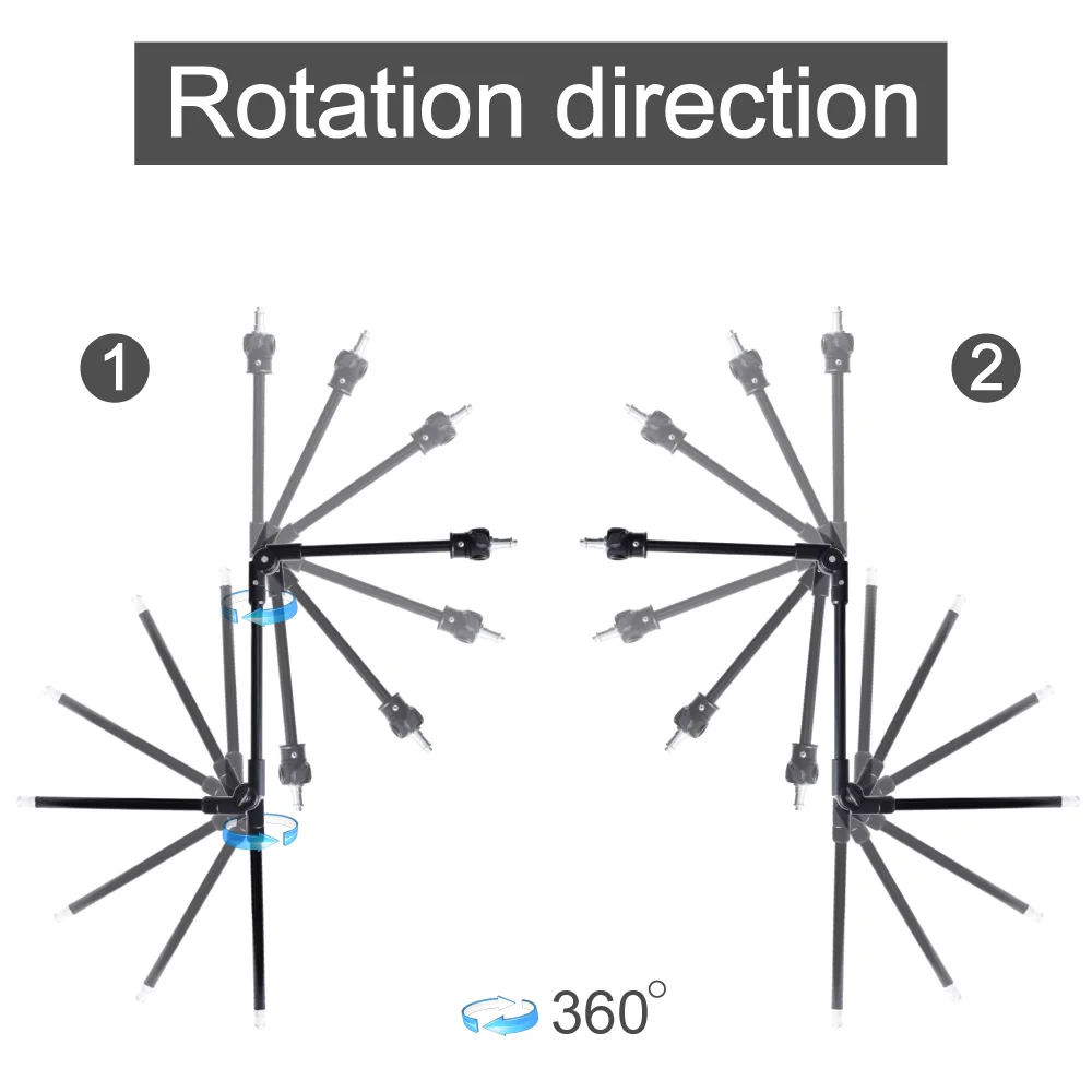 3-х секционный 360 градусов Регулируемый шарнирный Артикуляционная Boom Arm w/1/" 3/8" Нитки для фотографии флэш светильник