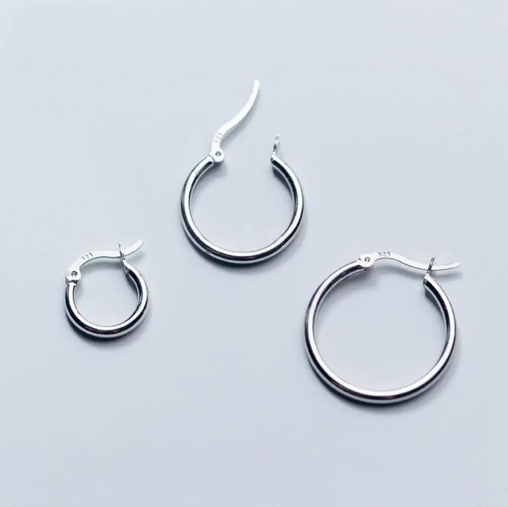Серебро 925 пробы Простые серьги huggie Hoop ювелирные изделия A1829