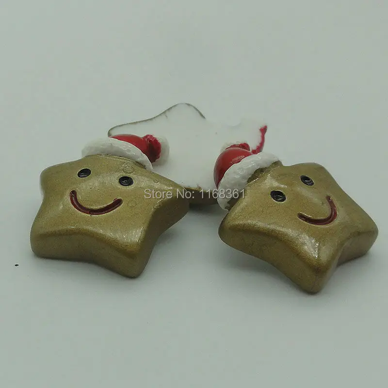 1pcs/lot resin flat back Christmas hat star 37mm Cabochons Scrapbooking Hair Bow Center DIY Christmas decration C101-9