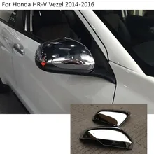 car styling back rear view Rearview Side Door Mirror Cover stick trim frame 2pcs For Honda HRV HR-V Vezel 2014 2015 2016