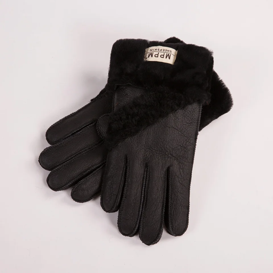 Женские перчатки для русской зимы, натуральная кожа, овчина, зимние перчатки, теплые, стильные, полный палец, Женские Перчатки, варежки