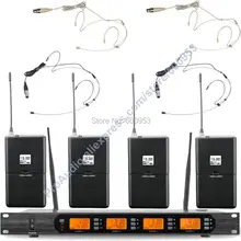 MICWL аудио UHF 4x100 канальный цифровой беспроводной микрофон микрофонная система M400-4VB с 2 бежевыми 2 черными мини-гарнитурами