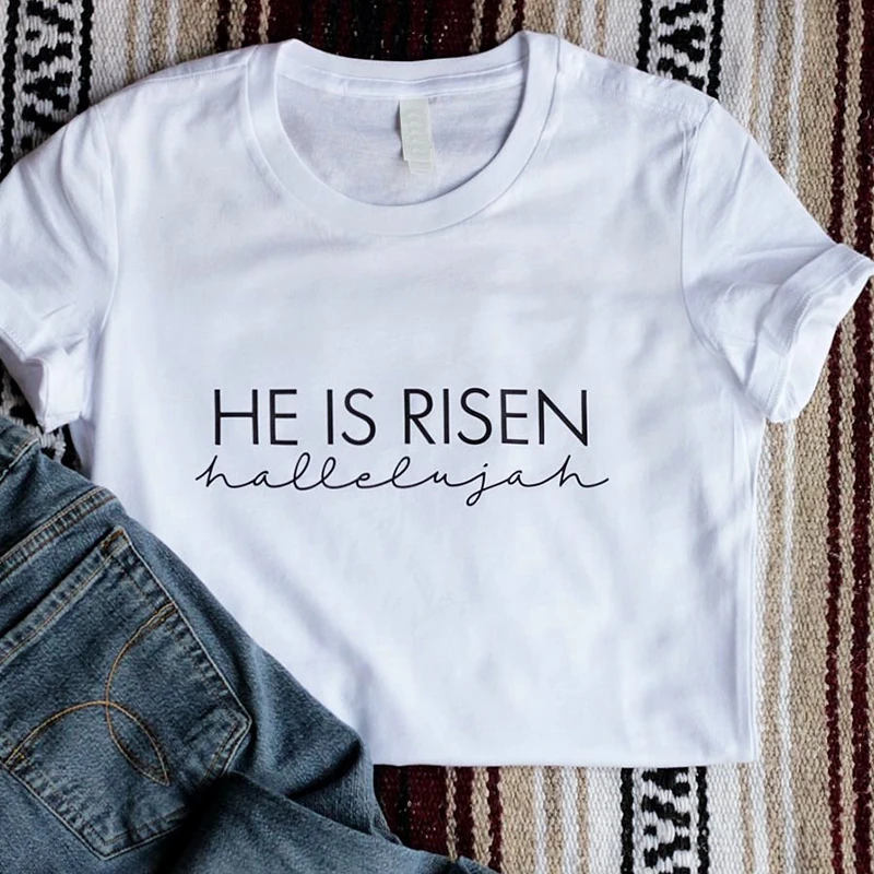 Women/'s Tank Top Because He Lives T Shirt Jesus Shirt He is Risen T-Shirt Easter