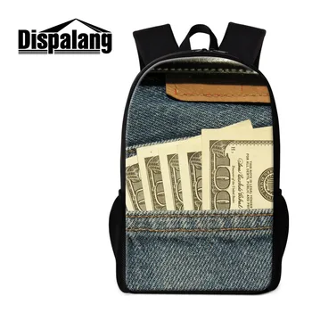 

Dispalang Brand Denim 3D Print Backpack Cool Preppy Style Double Shoulder Bag Casual Student School Bag For Teenagers Book Bag