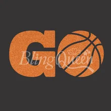 BlingQueen 12 шт./партия пользовательские корейские блестящие HTV виниловые переводные железные мотивы Go Баскетбол Дизайн
