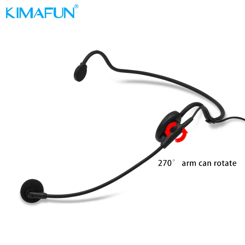

KIMAFUN HC-4068 Portable Headset Microphone Wired Condenser Mic Universal For Loudspeaker For Tour Guide Teaching Lecture Speech