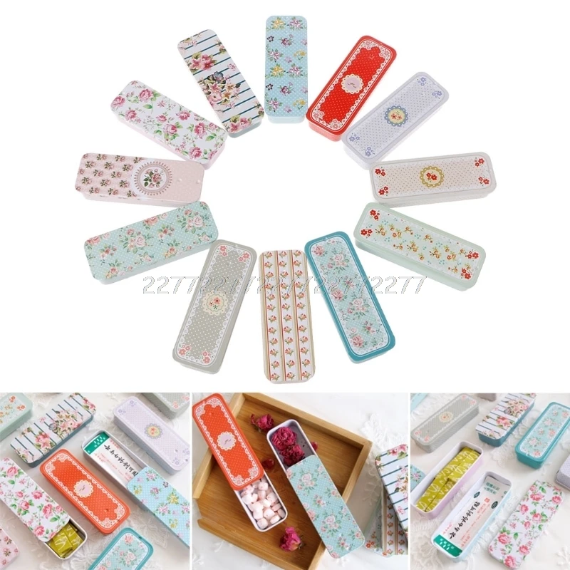 

rectangular slide cover Mini iron box xylitol storage box wedding Jewelry Pill Cases portable tin boxs container N01 Dropship