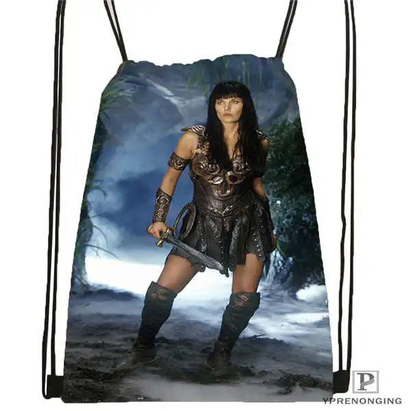 Custom Xena-big-size-warrior походная сумка на шнурке Cute Daypack Kids Satchel(черная спина) 31x40 cm#180611-01-32 - Цвет: Drawstring Backpack