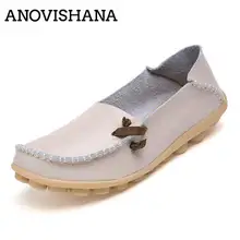 ANOVISHANA женская обувь из натуральной кожи Модная повседневная обувь на плоской подошве в горошек Нескользящая Уличная обувь 20 Цвета размеры 35–44 Весна T146
