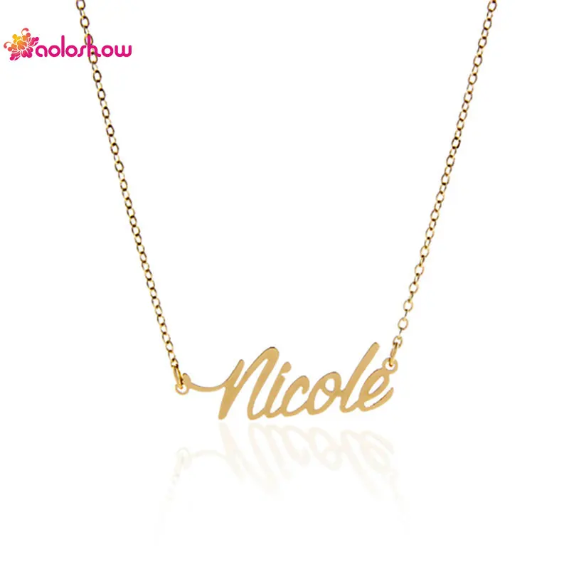 Женское колье Nicole Name минималистичное золотое ожерелье из нержавеющей стали с