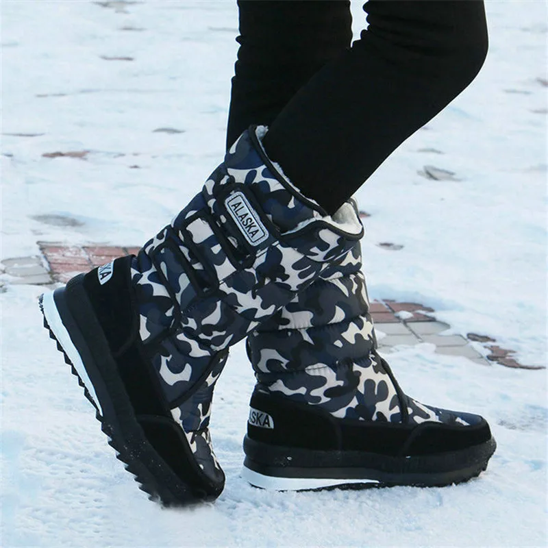 

Large Size Fashion Warm Snow Boots Winter Boots New Arrival Women Mid-Calf Boots Women Shoes Warm Plush Insole Platform Shoes