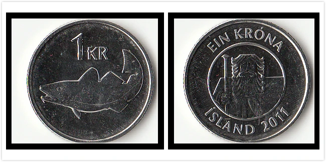 Iceland 1 krona Coin EU 100% настоящие и оригинальные европейские монеты для личной