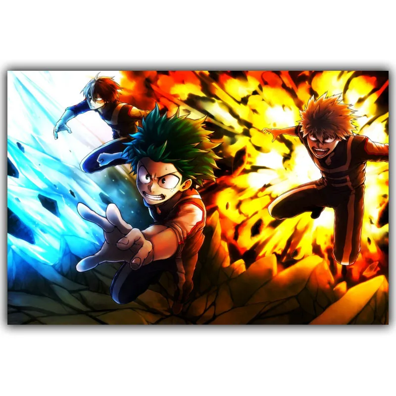 Boku no Hero Academy Шелковый плакат для мальчиков и девочек спальни декорированные
