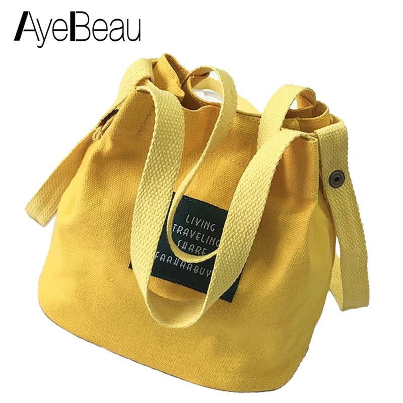 

Small Female Tote Hand Cross Body Shoulder Crossbody Messenger Bucket Bag For Women Handbag Lady Canvas Yellow Bolsas 2018 Sac