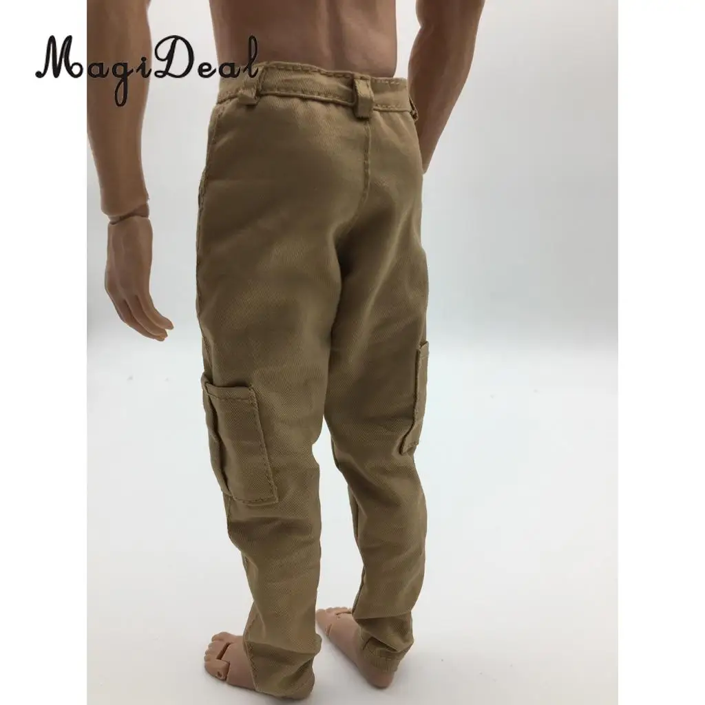 MagiDeal 1/6 Scale Mens Black Casual Pants Trousers for 12 Inch Male Action Figure Body   Dolls Accs