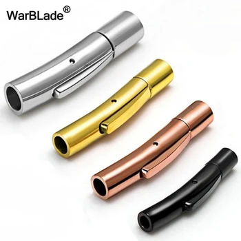 

2mm-12mm Stainless Steel Clasp Tube Hooks Connector For DIY Leather Cord Bracelet Necklace Jewelry Finding Snap Lock End Clasps