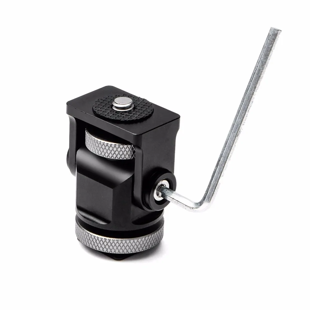 Monitor Holder Mount On Camera Pan 360 Degree Tilt 180 Degree With Cold Shoe Mount And 1/4'' Tripod Head monitor mount adapter,camera pan tilt head