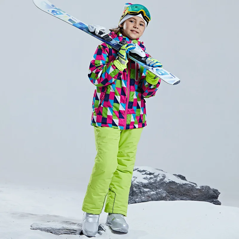Теплый водонепроницаемый детский лыжный костюм, плотная одежда для мальчиков и девочек, зимние детские лыжные комплекты, детская верхняя одежда для От 4 до 16 лет