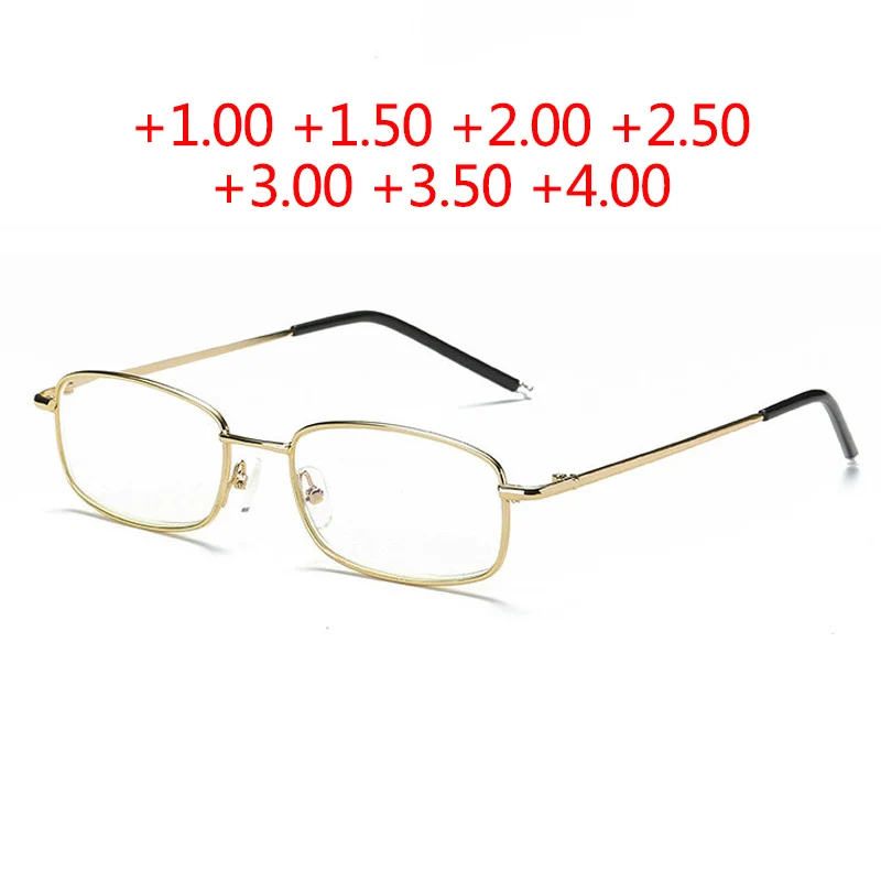 Новинка, очки для чтения с защитой от Blu-ray, для мужчин и женщин, Анти-усталость, линзы с голубым покрытием, металлическая оправа, очки для дальнозоркости, оправа+ 1,00