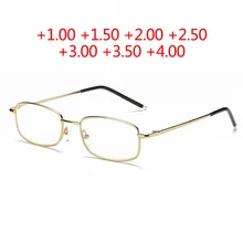 Новинка, очки для чтения с защитой от Blu-ray, для мужчин и женщин, Анти-усталость, линзы с голубым покрытием, металлическая оправа, очки для дальнозоркости, оправа+ 1,00