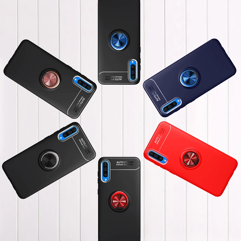 Luxury Case For Samsung Galaxy A60 Cover Magnetic Ring Holder Soft Matte Silicone Shell sFor Samsung Galaxy A60 Case Coque Funda