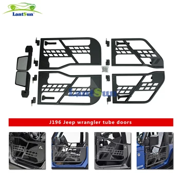 

Shipping free one set black steel half tube doors with side mirror for jeep wrangler jk 07-15 4 doors auto products Lantsun