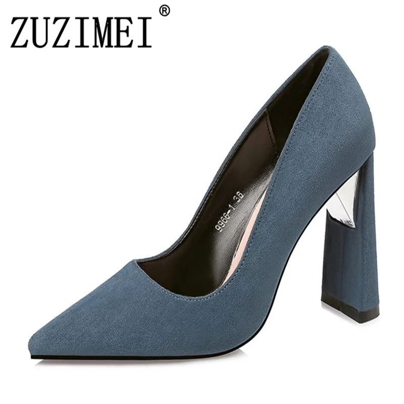 pointed thick heels
