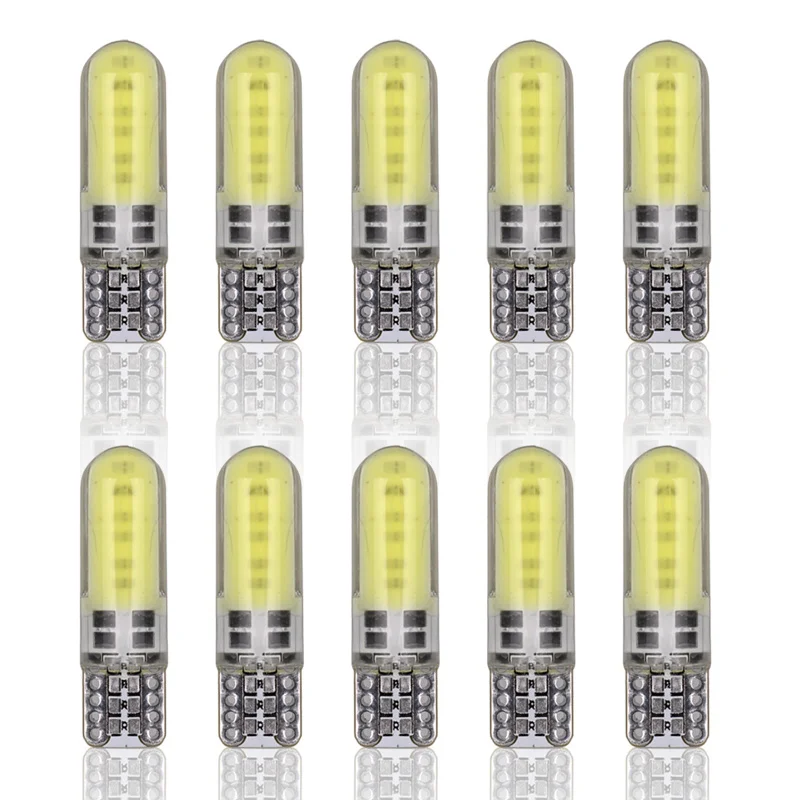 Hlxg 10 шт. t10 led w5w 194 168 силиконовый COB led авто боковые пульт дистанционного управления купол фонарь освещения номерного знака лампочки автомобиль стиль белый 12 V