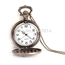 Pirate Cross Skull Watchcase Pocket Watch Quartz Bronze Fashion