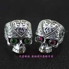 925 pure silver skeleton skull blood gorgeous thai silver ring