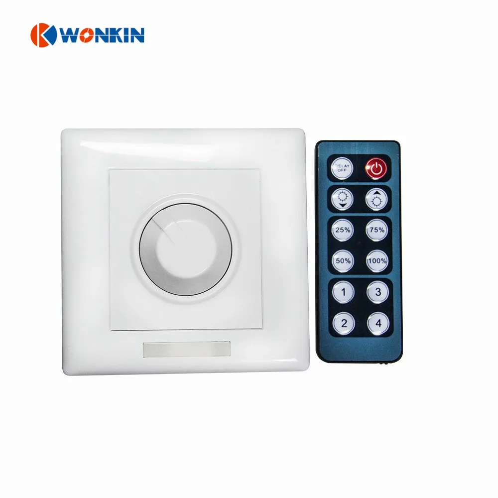 

12keys LED dimmer Wall install 0-10V dimmable Switch 8A DC12-24V Single Color fade bright IR with Remote Control