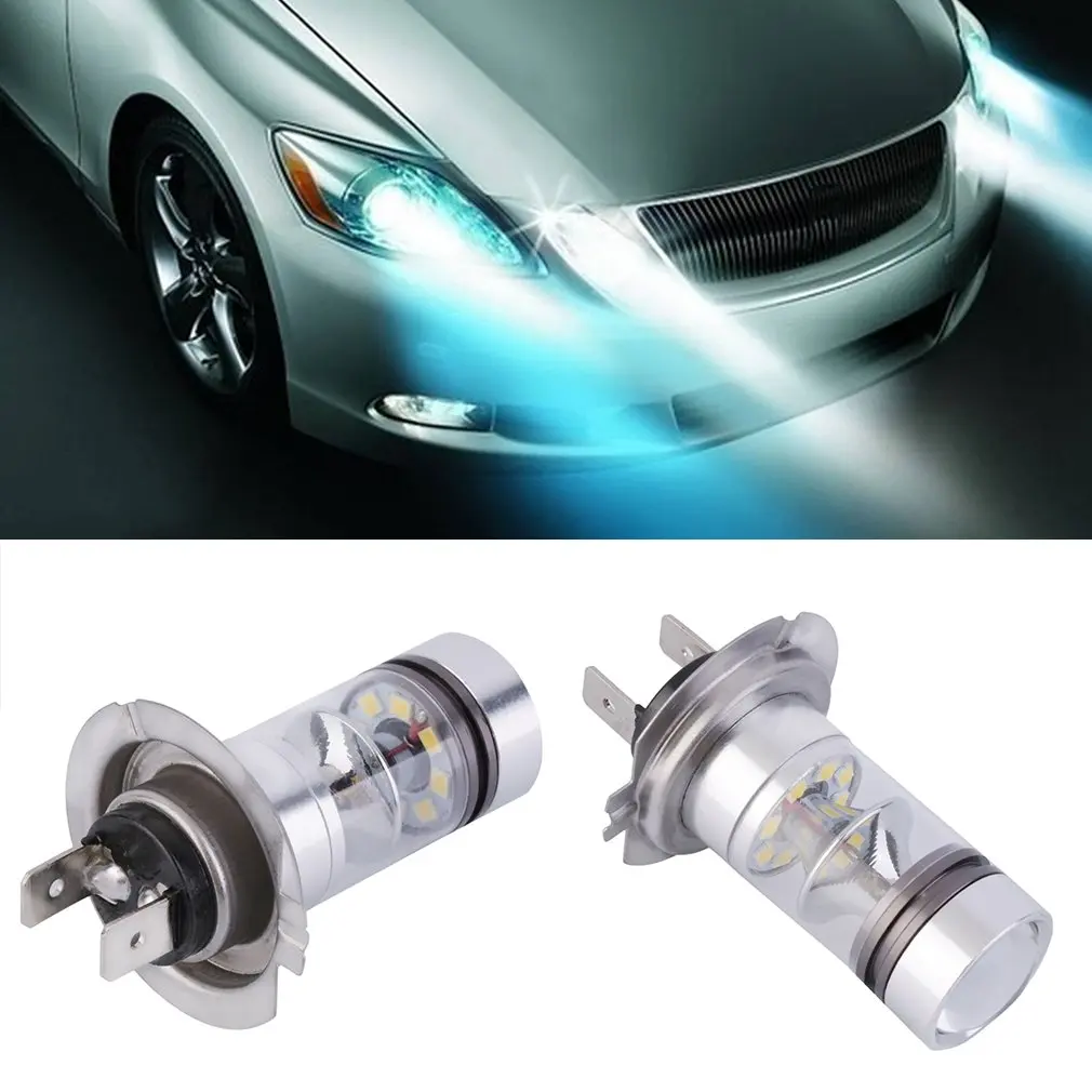

1x HID White H7 6000K 100W LED 20-SMD Projector Fog Driving DRL Light Bulb 88 WWO66