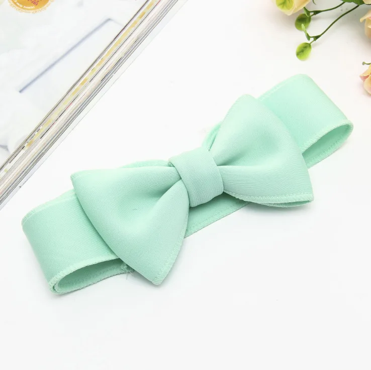 Fashion kids infant child girls head wraps tiara elastic ribbon headband satin big bows headwrap hair bands Accessories For Party (7)